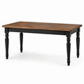Tavolo da pranzo rettangolare in legno marrone e nero 150x90x75 cm