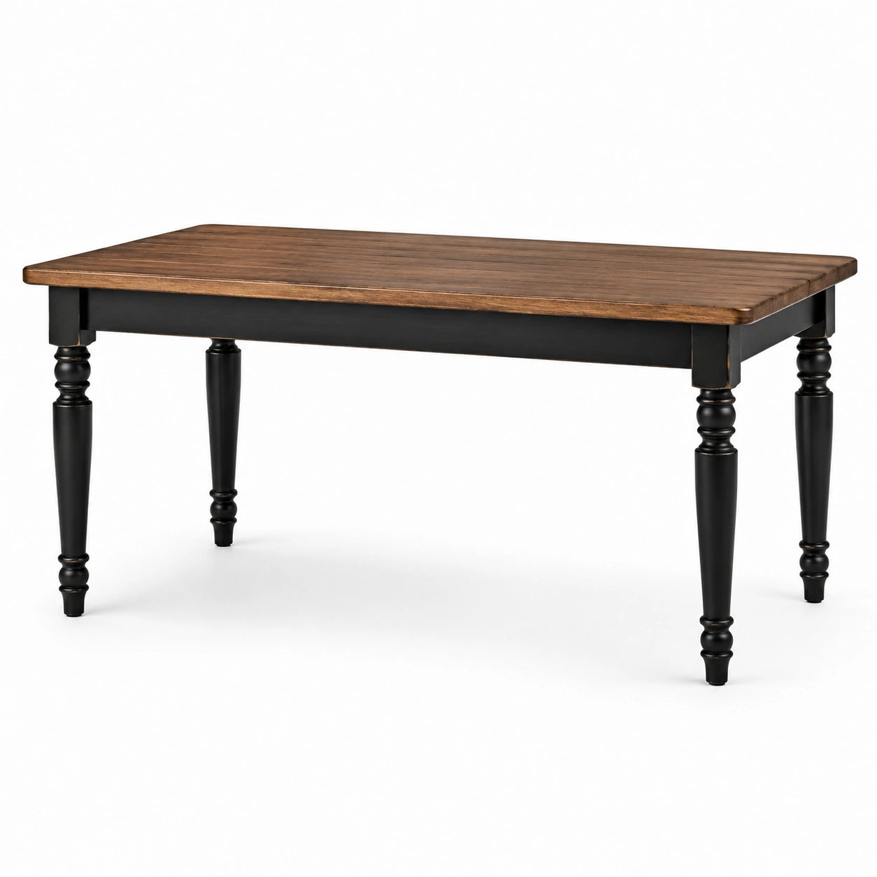 Tavolo da pranzo rettangolare in legno marrone e nero 150x90x75 cm