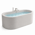Vasca da bagno ovale freestanding in pietra composita bianca