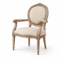 Poltrona in legno e tessuto beige 75x65x100 cm