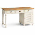 Scrivania in legno con dettagli in rovere chiaro
